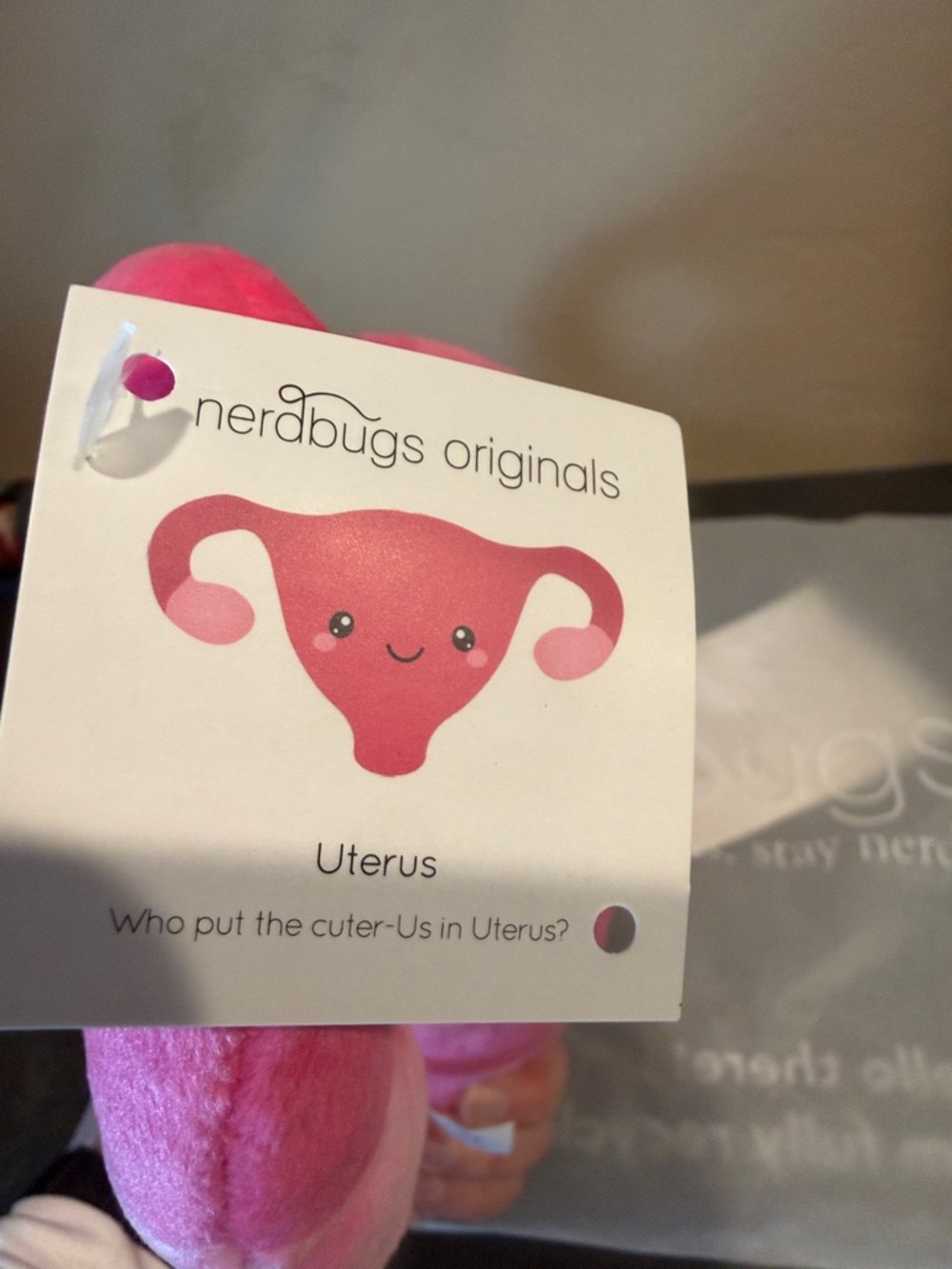 Pink Uterus Plush Accent Pillow - Cuterus - Picture 4 of 7